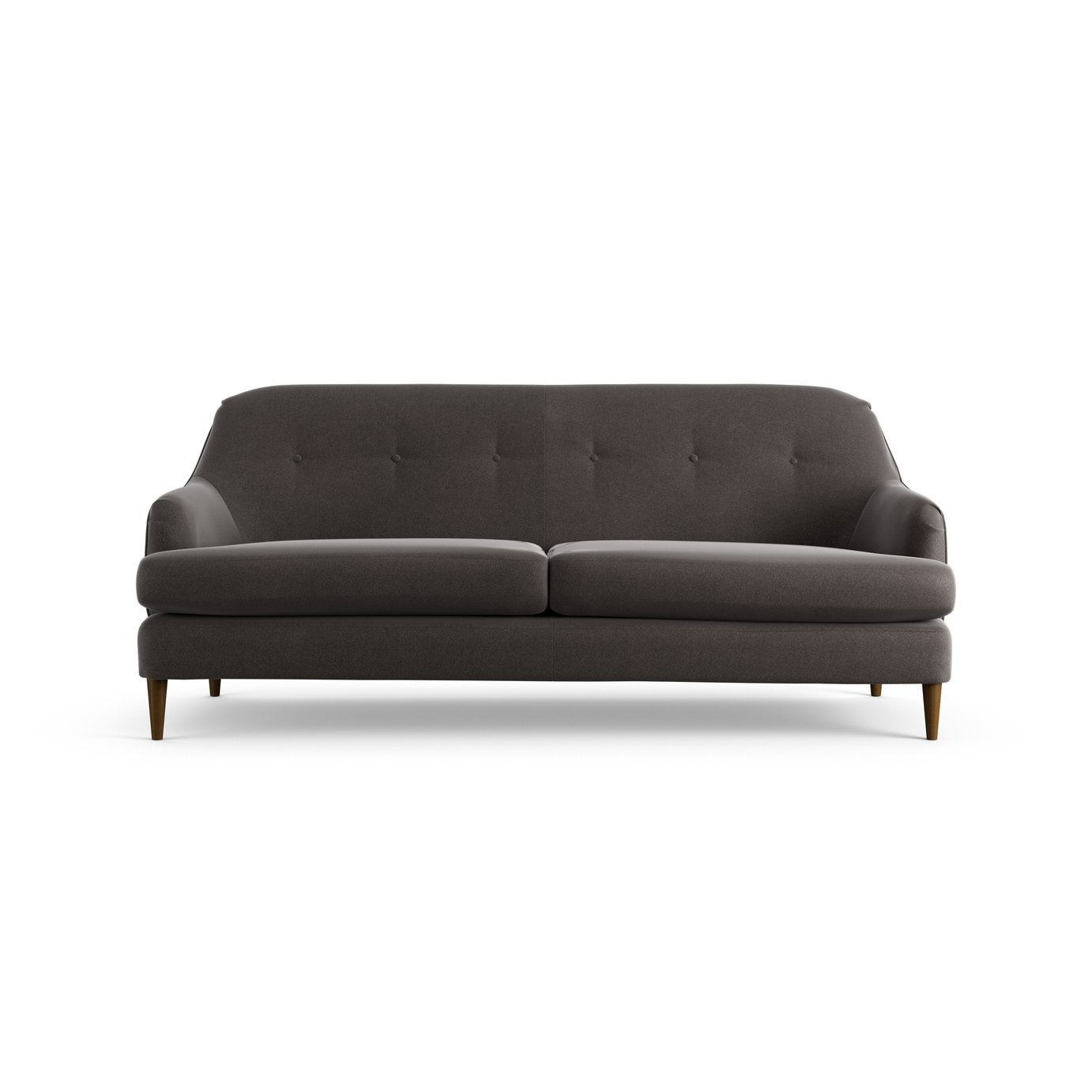 Habitat Frome Velvet 3 Seater Sofa - Slate Grey - Dark Leg