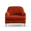 Habitat Frome Velvet Armchair - Burnt Orange - Ash Leg