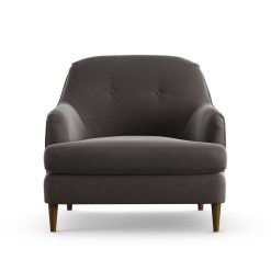 Habitat Frome Velvet Armchair - Slate Grey - Dark Leg