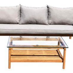 Habitat Hanson 5 Seater Wooden Garden Sofa Set - Grey