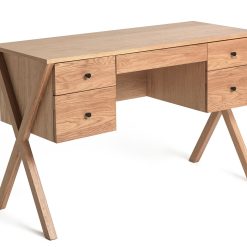 Habitat Harlene 5 Drawer Office Desk - Natural