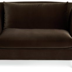 Habitat Hawley Velvet Cuddle Chair - Brown