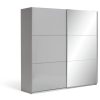 Habitat Holsted Extra Large Grey Gloss & Mirror Wardrobe