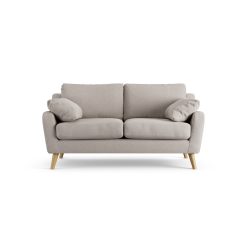 Habitat Ivor Fabric 2 Seater Sofa - Stone - Ash Leg