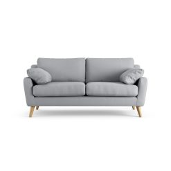 Habitat Ivor Fabric 3 Seater Sofa - Grey - Ash Leg