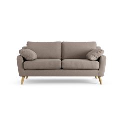 Habitat Ivor Fabric 3 Seater Sofa - Mocha - Ash Leg