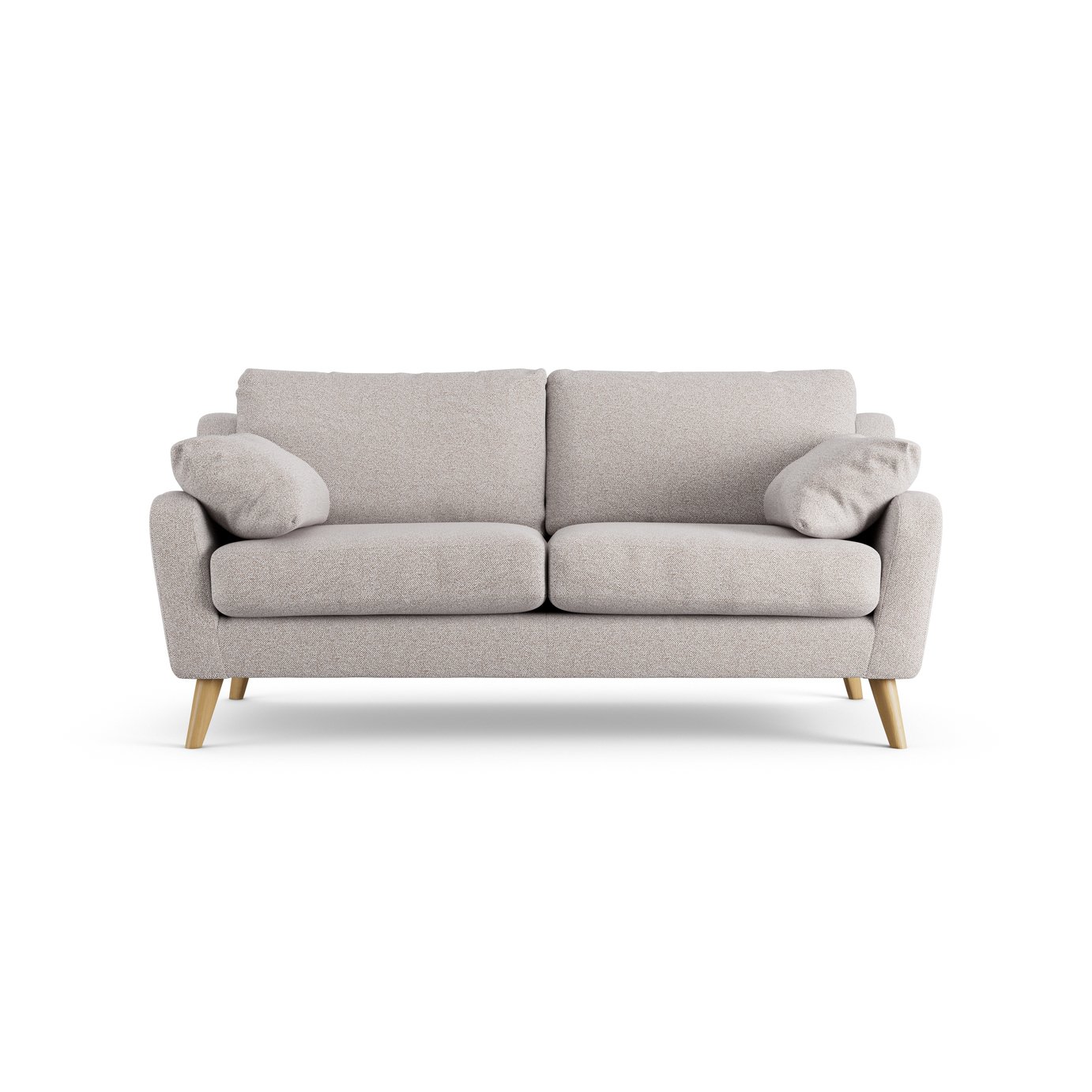 Habitat Ivor Fabric 3 Seater Sofa - Natural - Ash Leg