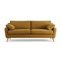 Habitat Ivor Fabric 4 Seater Sofa - Gold - Ash Leg
