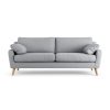 Habitat Ivor Fabric 4 Seater Sofa - Grey - Ash Leg