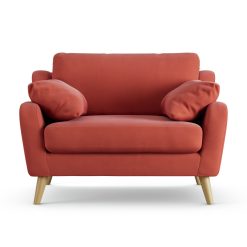 Habitat Ivor Fabric Cuddle Chair - Papaya - Ash Leg