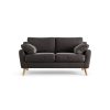 Habitat Ivor Velvet 2 Seater Sofa - Grey - Ash Leg