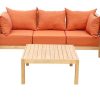 Habitat Koral 5 Seater Wooden Garden Sofa Set - Light Wood