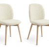 Habitat Laurel Pair of Fabric Dining Chairs - Cream