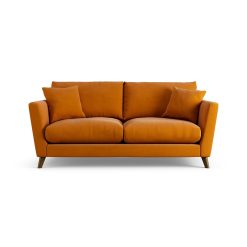 Habitat Lomond Fabric 3 Seater Sofa - Orange - Dark Leg
