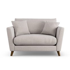 Habitat Lomond Fabric Cuddle Chair - Natural - Dark Leg