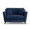 Habitat Lomond Fabric Cuddle Chair - Navy - Dark Leg