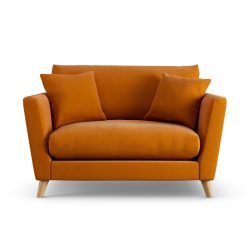 Habitat Lomond Fabric Cuddle Chair - Orange - Ash Leg