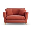 Habitat Lomond Fabric Cuddle Chair - Papaya - Ash Leg