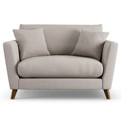 Habitat Lomond Fabric Cuddle Chair - Stone - Dark Leg