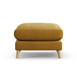 Habitat Lomond Fabric Footstool - Gold - Ash Leg