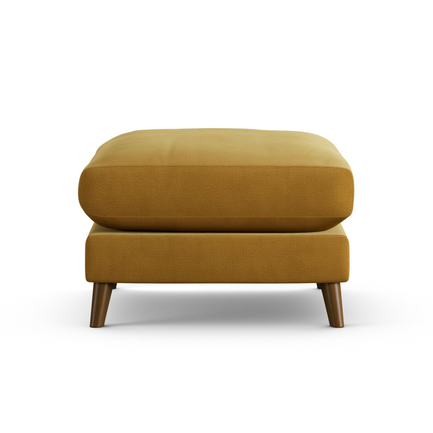 Habitat Lomond Fabric Footstool - Gold - Dark Leg