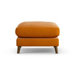 Habitat Lomond Fabric Footstool - Orange - Dark Leg