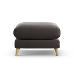 Habitat Lomond Velvet Footstool - Grey - Ash Leg