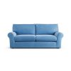 Habitat Molton Velvet 3 Seater Sofa - Sky Blue
