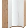 Habitat Munich Corner 3 Door Mirror Wardrobe - Oak