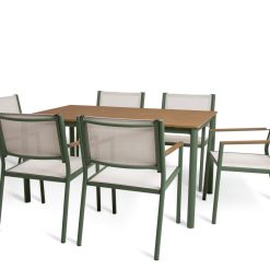 Habitat Mylar 6 Seater Metal Patio Set - Green