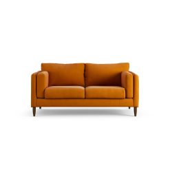 Habitat Newington Fabric 2 Seater Sofa - Orange - Dark Leg