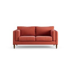 Habitat Newington Fabric 2 Seater Sofa - Papaya - Dark Leg