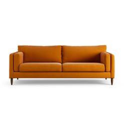 Habitat Newington Fabric 4 Seater Sofa - Orange - Dark Leg