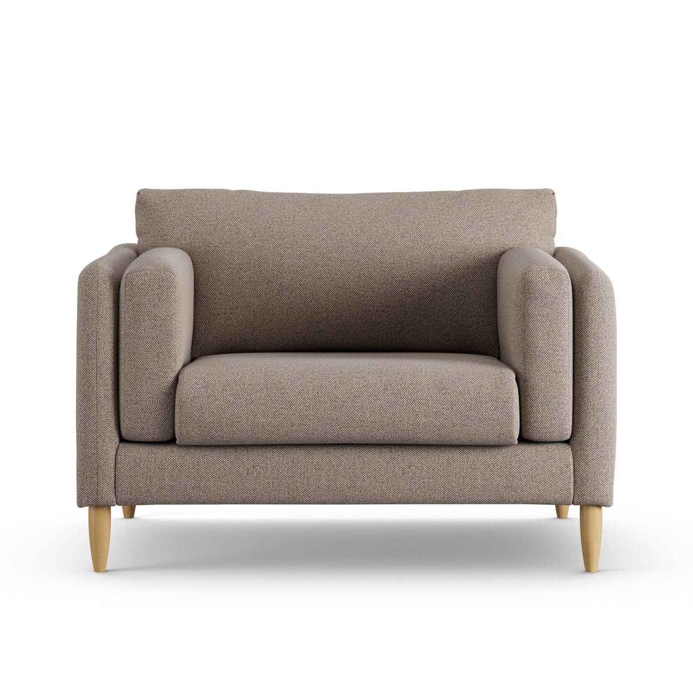 Habitat Newington Fabric Cuddle Chair - Mocha - Ash Leg