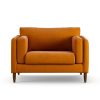 Habitat Newington Fabric Cuddle Chair - Orange - Dark Leg