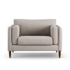 Habitat Newington Fabric Cuddle Chair - Stone - Dark Leg