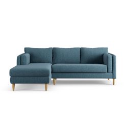 Habitat Newington Left Hand Corner Sofa - Blue - Ash Leg