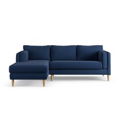 Habitat Newington Left Hand Corner Sofa - Navy Blue- Ash Leg