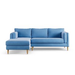 Habitat Newington Left Hand Corner Sofa - Sky Blue - Ash Leg