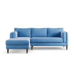 Habitat Newington Left Hand Corner Sofa - Sky Blue-Dark Leg