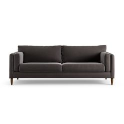 Habitat Newington Velvet 4 Seater Sofa - Grey - Dark Leg