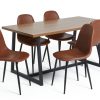 Habitat Nomad Wood Effect Dining Table and 6 Tan Chairs