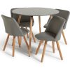 Habitat Quattro Wood Effect Dining Table & 4 Grey Chairs