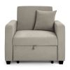 Habitat Reagan Single Fabric Chairbed - Natural