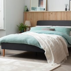 Habitat Ren Double Fabric Bed Frame - Charcoal