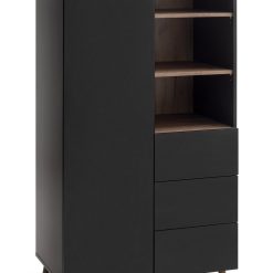 Habitat Skandi 1 Door 3 Drawer Open Wardrobe - Black