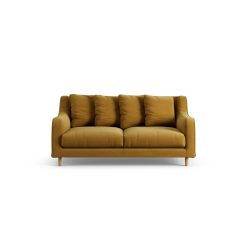 Habitat Swift Fabric 2 Seater Sofa - Gold - Ash Leg