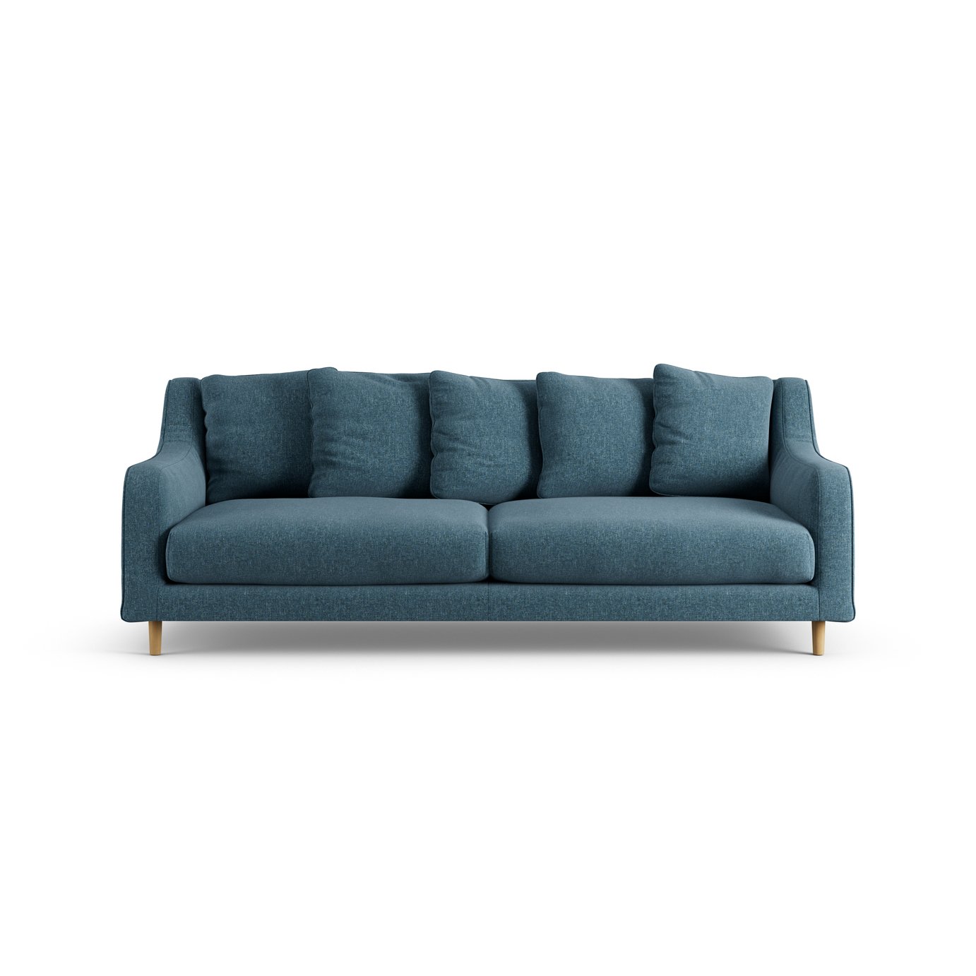 Habitat Swift Fabric 3 Seater Sofa - Blue - Ash Leg