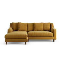 Habitat Swift Left Hand Corner Sofa - Gold - Dark leg