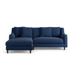 Habitat Swift Left Hand Corner Sofa - Navy - Dark Leg